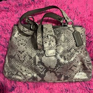 Coach SoHo Embossed Python Snakeskin Leather Shoulder Bag